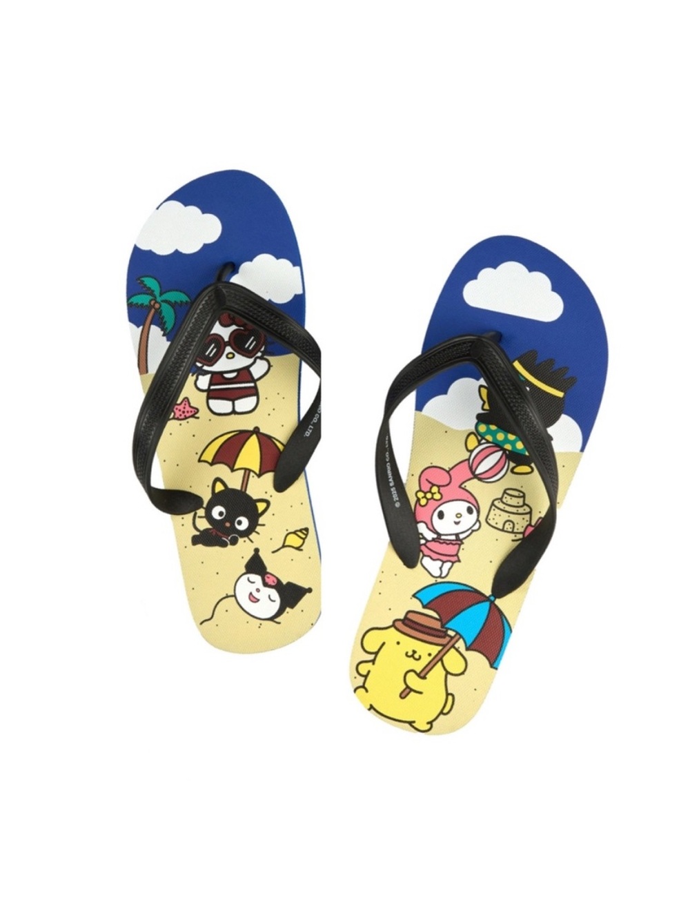 Hello Kitty And Friends Black and Blue Beach Flip-Flops